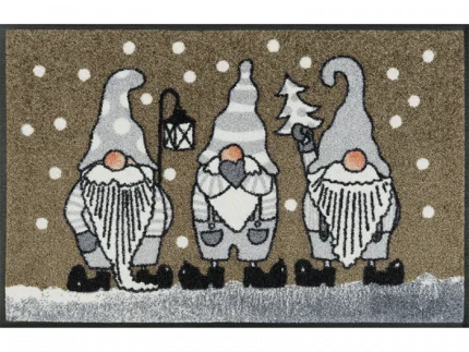 שטיח כניסה לבית דגם Winterzwerge taupe
